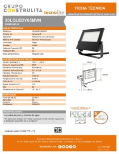 FICHA TECNICA REFLECTOR 30LQLEDY65MVN pdf