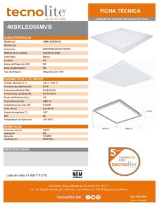 Luminaria 60x60 40bkled65mvb ficha tecnica r4 1 pdf