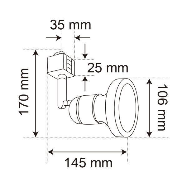 Spot para riel para bombillo PAR30 ref.75YS397MVB - Imagen 3