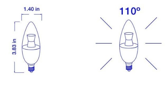 Bombillo Vela E12 4W 2700K 350lm Dimerizable - Imagen 4